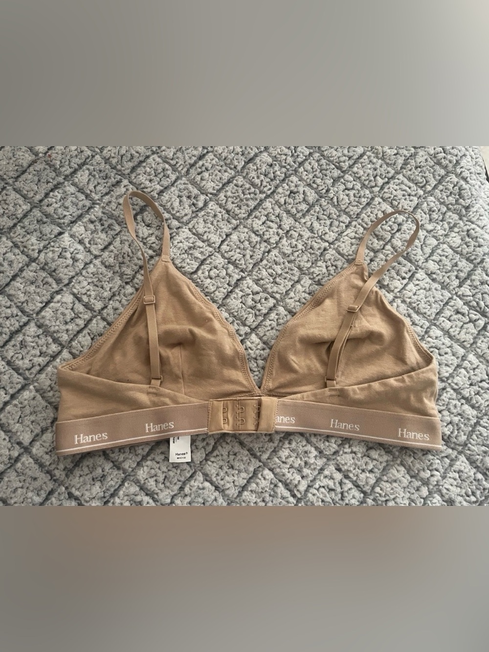 Hanes Wireless Bralette 2 Pack Womens Medium Black Beige Unlined Comfort Bra - Picture 5 of 10